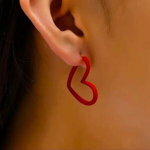 Valentine’s Day Red Heart Earrings